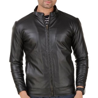 Leather Retail Black Faux Leather Jacket With Fur Lining