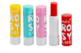 Mars Rosy Lips Gloss 6H Continuous Moisture-4Pc-With Mars Eye/Lip Liner (No of Units 1)