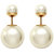 Chrishan two sided  white pearl stud earring set for girls and women