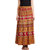 Mustard And Red Color Printed Wrap Around Skirt
