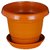 6 inch Gardening Pots + Trays - Terracotta Color Planter (Pack of Twelve) - Minerva Naturals