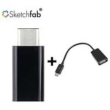 Sketchfab Combo of USB Type C To Micro USB Adapter V8 Micro USB OTG Cable for OTG Supported Tablets and Mobiles   Assorted Color