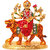Brass 24k Gold Plated With Stones Hindu Goddess Durga Devi Handicraft Statue Sherawali Mata Rani / Maa Kali Decorative Spiritual Puja Vastu Showpiece Figurine - Religious Pooja Gift Item  Murti for Mandir / Temple / Home / Office