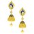 Anuradha Art Golden Colour Blue Colour Designer Studded Kundan Wonderful Traditional Jhumki Earrings For Women/Girls