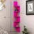 Onlineshoppee Wooden Fancy Zigzag Wall Mount Floating Corner Wall Shelf - Pink