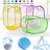 s4d Laundry Basket, Bag for storage of Clothes, Toys Stander Size (Random Color) (Standard)