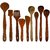 Onlineshoppee Antique Wooden Handmade Serving and Cooking Spoon Set of 9