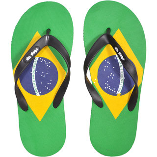 MEN GREEN COLOUR BRAZIL FLAG FLIP FLOP