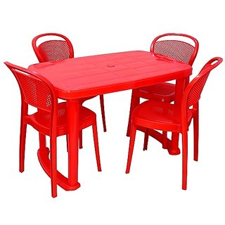 Buy CELLO MIRACLE CHAIR WITH SENATOR TABLE RED Online 6467 from ShopClues