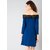 Blue Net Off Shoulder Dress