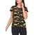 Camouflage army print t shirt for women