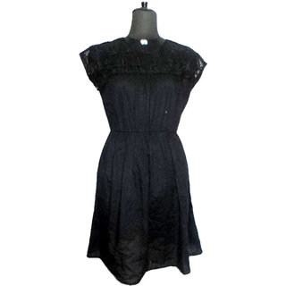 Floral Embroidered Designer Netted Neck Party Wear Cotton Tunic Western Kurti