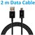 2 metres usb data cable for all samsung, sony, htc, lava, oppo, micromax, asus and redmi mobile phone