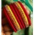 Red And Yellow Colour Silk Thread Bangles
