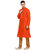 Rg Designers Orange Self Design Full Sleeves Kurta Pyjama Set