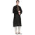 Rg Designers Black Self Design Full Sleeves Kurta Pyjama Set