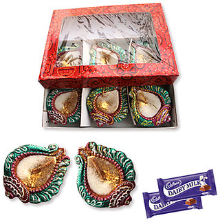 6 Pairs Of Shankh Type Diyas In India - Shopclues Online