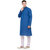 Rg Designers Blue Self Printed Full Sleeves Kurta Pyjama Set