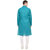 Rg Designers Rama Blue Self Printed Full Sleeves Kurta Pyjama Set