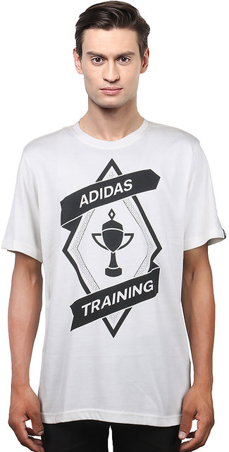 Buy Adidas Printed Mens Round Neck T Shirt White Online @ ₹1199 from  ShopClues