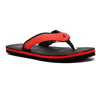 Sparx slippers red and black store
