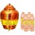 Taluka Apple Design Pure Copper Water Pot Dispenser Matka Water Tank Water Storage Capacity - 16 Liter Weight - 1600 Grams With Handmade Set 4 Copper Bottle 800 ML Each for use Storage Drinking Water Restaurant Hotel Home Ware Gift Item