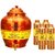Taluka Apple Design Pure Copper Water Pot Dispenser Matka Water Tank Water Storage Capacity - 16 Liter Weight - 1600 Grams With Set of 4 Lining New Design Bottle 800 ML  EACH Bottle for use Storage Drinking Water 