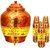 Taluka Apple Design Pure Copper Water Pot Dispenser Matka Water Tank Water Storage Capacity - 16 Liter Weight - 1600 Grams Set With 3 Copper Water Bottle 800 ML Each Bottle for use Storage Drinking Water Restaurant Hotel Home Ware Gift Item