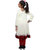 Qeboo Beautiful White and Red Kurti and Legging Set for Girls
