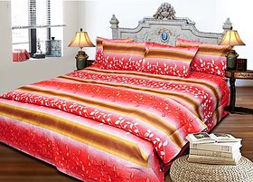 AS Multi Design cotton Double Bed sheet with 2 pillow covers