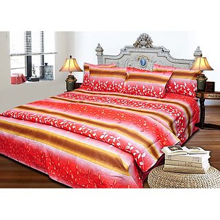AS Multi Design cotton Double Bed sheet with 2 pillow covers