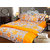 AS Many Flowers Design cotton Double Bed sheets with 2 pillow covers- Orange