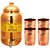Taluka Pure Copper Handmade Water Pot Tank Matka Dispenser  2000 ML Capacity  with 4 Copper Glass 300 ML Each  For Kitchen Good Health Benefit