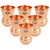 Taluka Set Of 6 Pure Copper Round Bottom Hammered Water Serving Purpose Copper Glass Home Hotel Drinkware Good Health Benefits Yoga Ayurveda ( 3 x 4.5 inches )