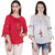Jollify Branded Women's Red and White Top Combo Pack Of 2