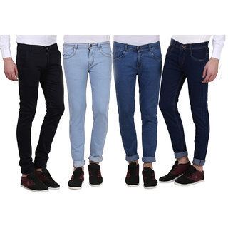 Buy X-Cross Denim Slim Fit Jeans for Men-Pack Of 4 Pcs Online @ ₹1899 ...