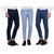 Cotton  Blue Pack Of 3 Denim Regular Fit Jeans For Men'S