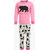 Lazy Shark Girls Cotton Bear Printed Pink Full Sleeve Nightwear