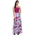 Raas Pret Light Pink/ Wine Big Floral Print Asymetric Maxi Dress