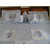 blue color cotton Double bedsheet with 3 cushion cover with fillor and 2 pillow cover bedding set combo