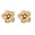 JewelMaze White Pearl Gold Plated Floral Design Stud Earrings-FAG0417