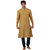 Amora Designer Ethnic Golden Yellow Solid Blended Khadi Straight Kurta For Men