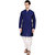 indian ATTIRE Ethnic Blended Silk Royal Blue Kurta And White Churidar For Men