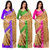 Gold Poly Cotton Silk Saree With Blouse Combo Of- 3 Saree