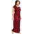 Be You Fashion Satin Maroon Hearts Printed 2 piece Nighty Set for Women