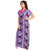 Be You Fashion Serena Satin Voilet Floral  Stripes Printed Kaftan Nightgown for Women