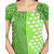 Be You Serena Satin Green Dots-stripes Printed Nightgown for Women