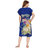 Be You Cotton Rayon Dark Blue Floral Printed Kaftan Nighty for Women
