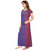 Be You Serena Satin Blue-Red Floral Printed Nightgown for Women