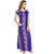 Be You Serena Satin Blue Graphic Printed Nightgown for Women